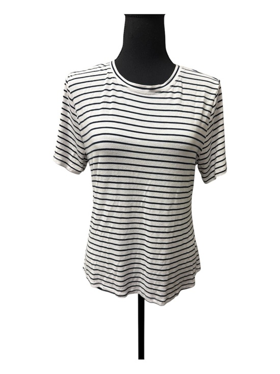 French Laundry Tops - French Laundry Striped Tee Navy White Short Sleeve Classic Casual Top L